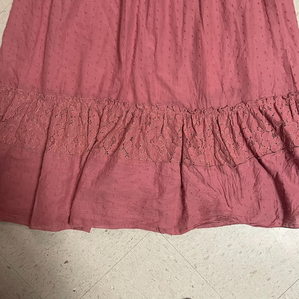 ANNA-KACI Sz XL Milkmaid Y2K Babydoll Dress Lace Sleeve/Trim Swiss Dot Smocked - Picture 6 of 11